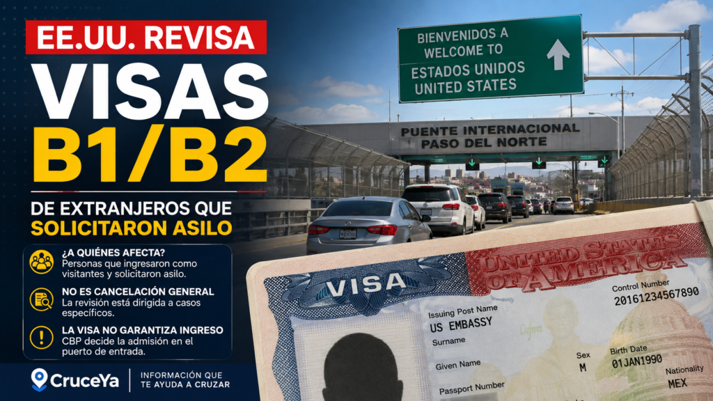Estados Unidos revisa visas B1/B2 de extranjeros que solicitaron asilo